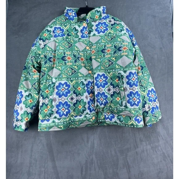 Free People Bunny Slopes Puffer Size Medium Geometric Womens Coat Jacket